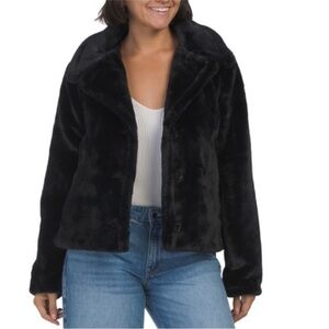 Bailey 44 black faux fur jacket sz lg